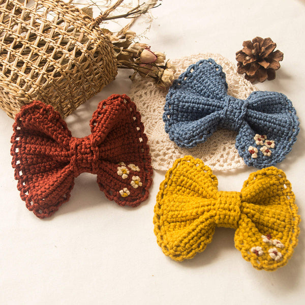 Mustard Crochet Bow