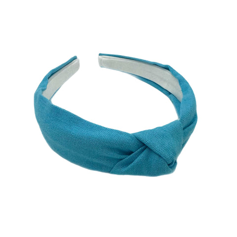 Carolina Blue Linen Knotted Headband