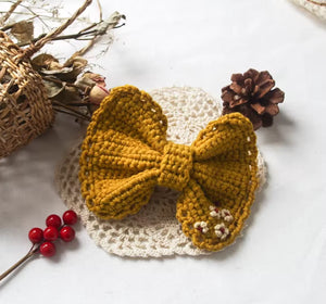 Mustard Crochet Bow