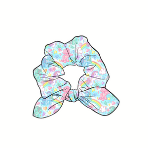 Little Ponies Hand Tied  Knotted Bow Scrunchie
