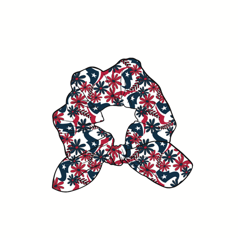 Houston Texans Hand Tied  Knotted Bow Scrunchie