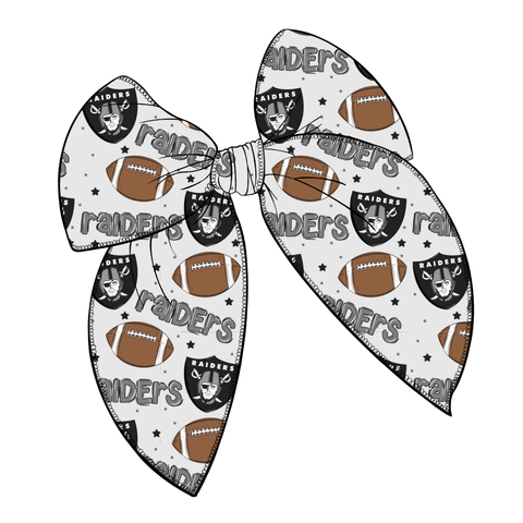 Raiders Large Serged Edge Pre-Tied Fabric Bow