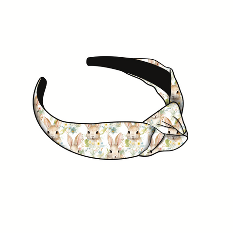 Elegant Bunny Floral Knotted Headband