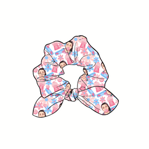 Bubblegum Song Hand Tied  Knotted Bow Scrunchie