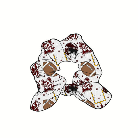 Texas A&M Aggies Hand Tied  Knotted Bow Scrunchie