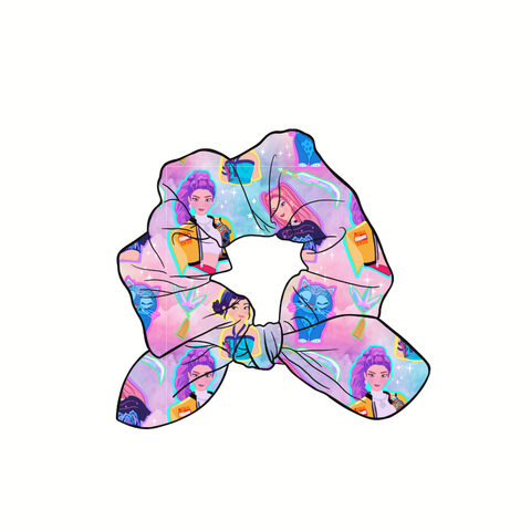 Demon Hunters KPOP Hand Tied  Knotted Bow Scrunchie