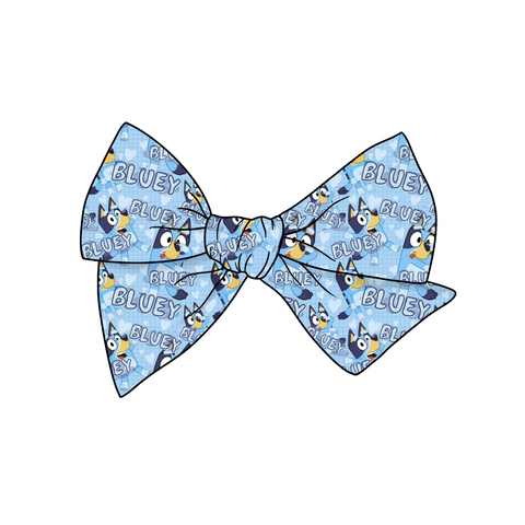 Blueeey was her Name-O 5" Pre-Tied Fabric Bow