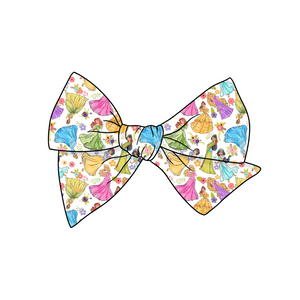 Magical Princesses 5" Pre-Tied Fabric Bow