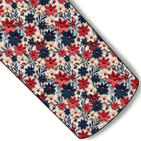 Red White and Bloom Custom Faux Leather