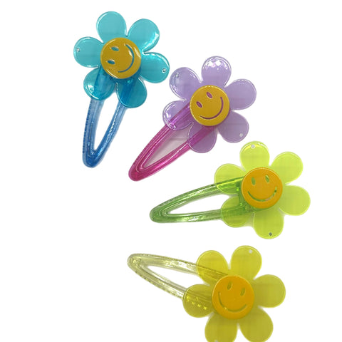 Neon Smiley Face Clips