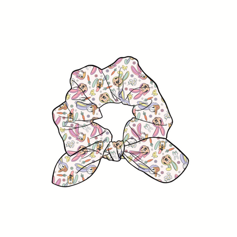 Hoppy Hour Hand Tied  Knotted Bow Scrunchie