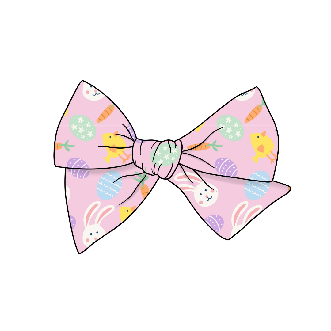 (Pre-Order) Easter Fun 5" Pre-Tied Fabric Bow