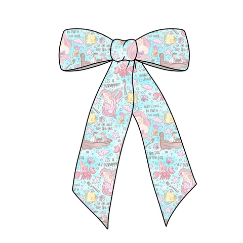 Kiss the girl Long Tail Fabric Bow