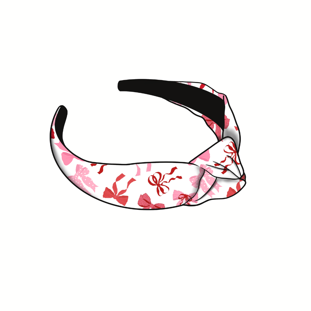 (Pre-Order) Valentine Coquette Bows Knotted Headband