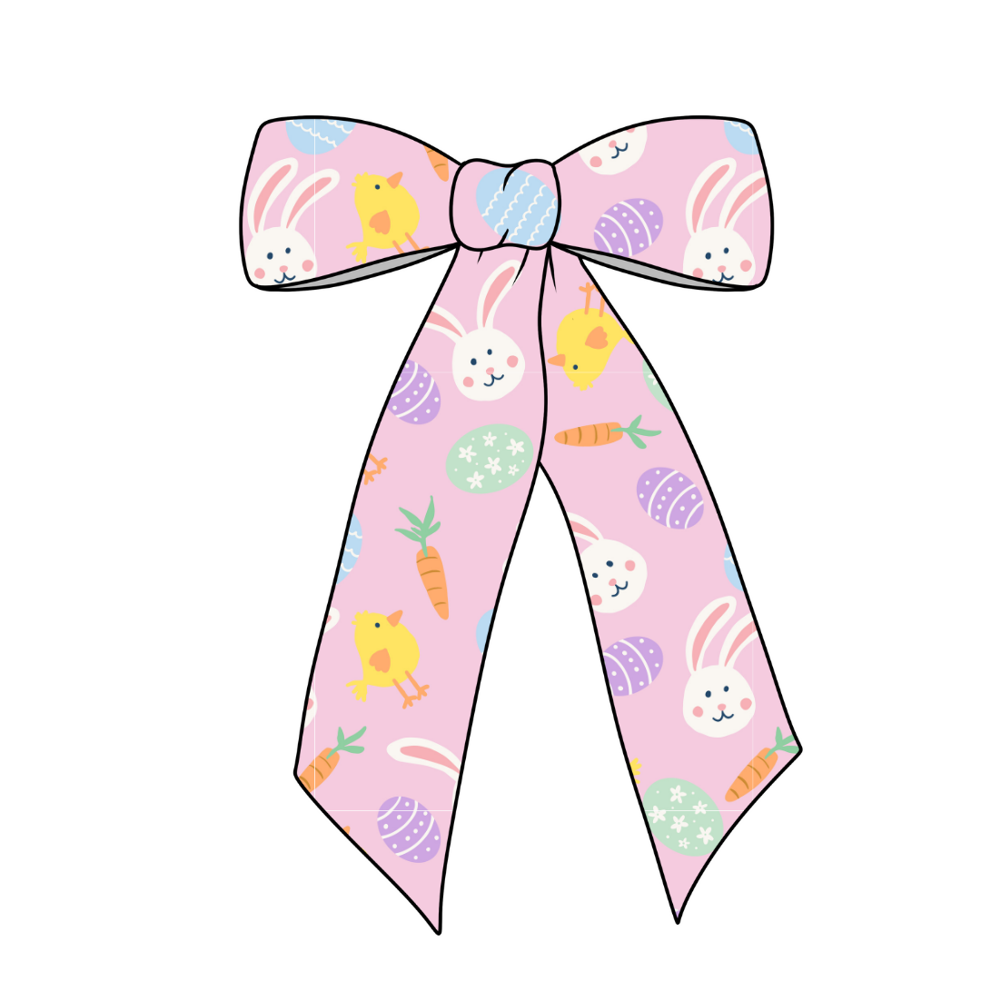 (Pre-Order) Easter Fun Long Tail Fabric Bow