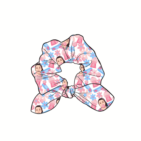 The Bubblegum Song Hand Tied  Knotted Bow Scrunchie