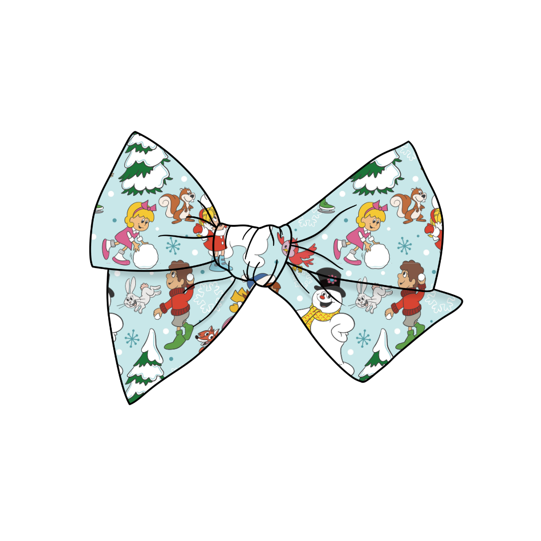 Snowman & Friends 5" Pre-Tied Fabric Bow