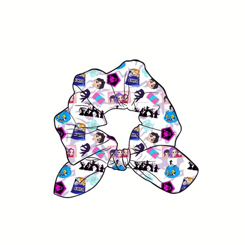 Ramen KPop Hand Tied  Knotted Bow Scrunchie