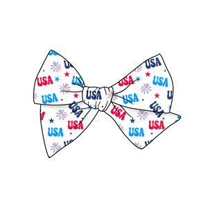 USA  5" Pre-Tied Fabric Bow
