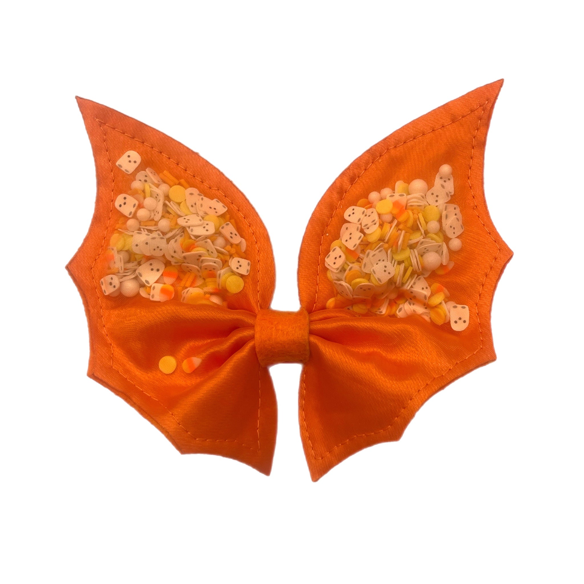 (Pre-Order)Candy Corn and Ghosts Bat Shaker Bow