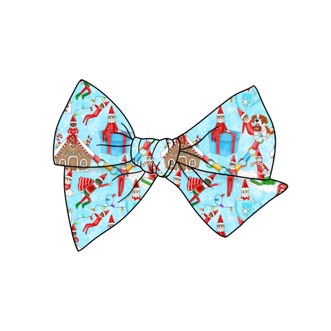 (Pre-Order) North Pole Elves 5" Pre-Tied Fabric Bow