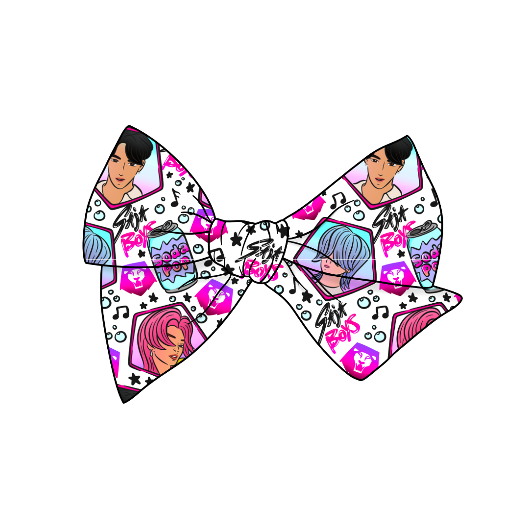 BOYS KPOP 5" Pre-Tied Fabric Bow