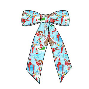 (Pre-Order) North Pole Elves Long Tail Fabric Bow