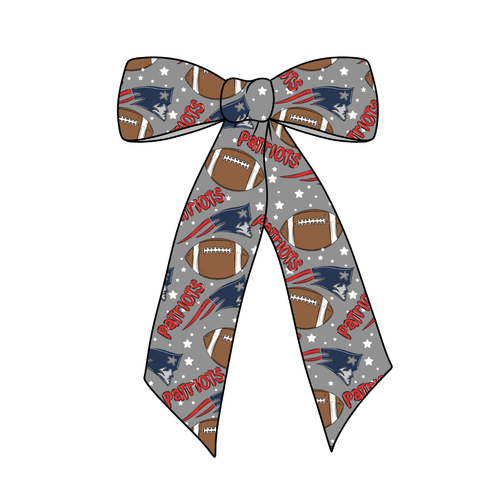 Patriots Long Tail Fabric Bow