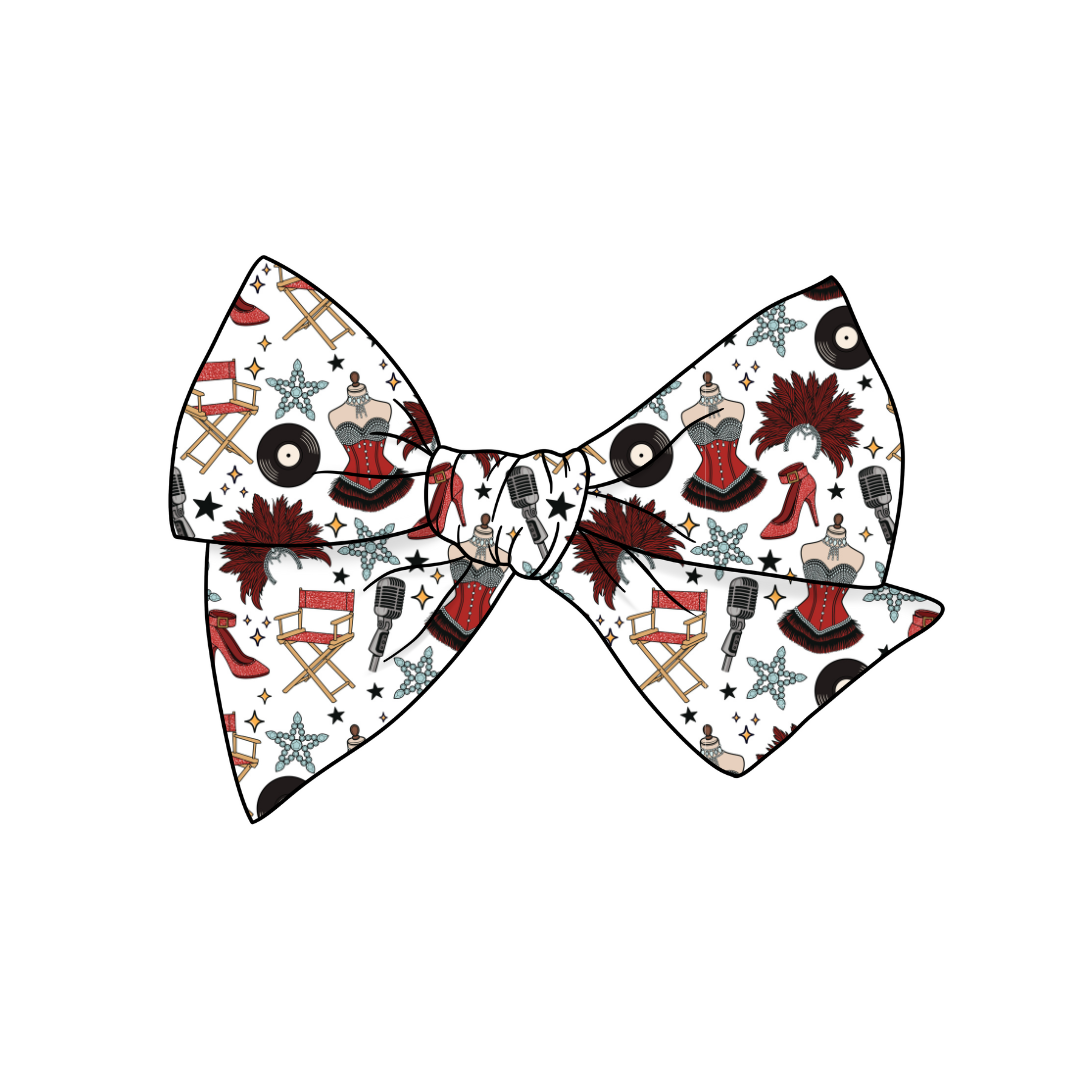 Popstar Showgirl  5" Pre-Tied Fabric Bow