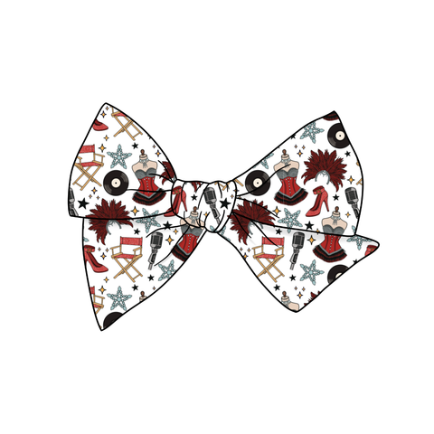 Popstar Showgirl  5" Pre-Tied Fabric Bow
