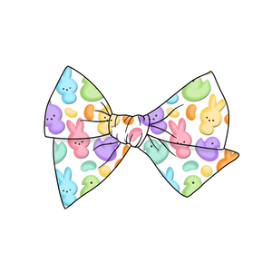 (Pre-Order) Peeps and Jelly Beans 5" Pre-Tied Fabric Bow