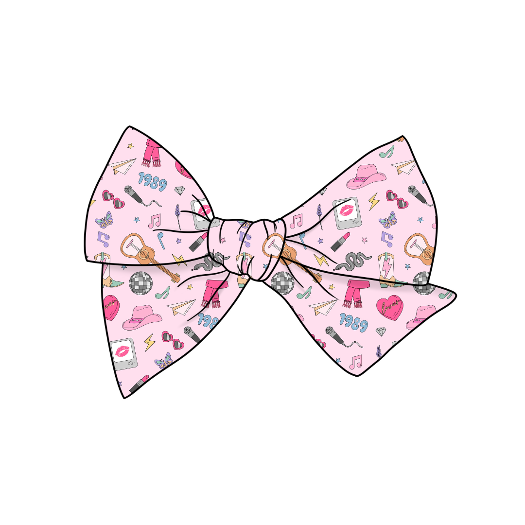 Swiftie For Life 5" Pre-Tied Fabric Bow