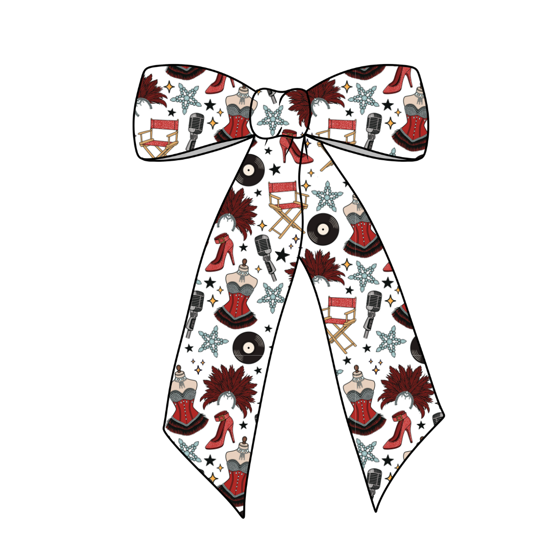 Popstar Showgirl  Long Tail Fabric Bow