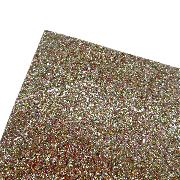 (NEW) Pink Velvet Backed Pink & Gold Chunky Glitter