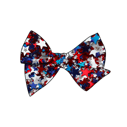 Realistic Stars 5" Pre-Tied Fabric Bow
