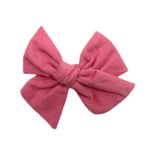 Pink Corduroy 5" Pre-Tied Fabric Bow
