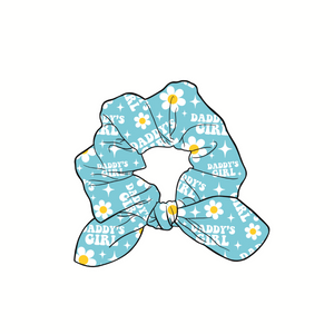 Daddy's Girl Hand Tied  Knotted Bow Scrunchie