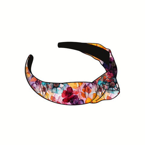 Alcohol Ink Floral Knotted Headband