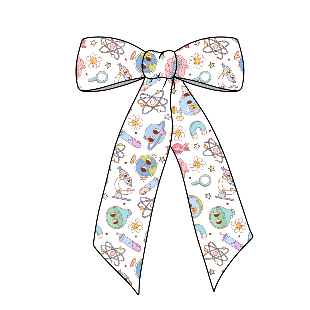 Cool Science Long Tail Fabric Bow