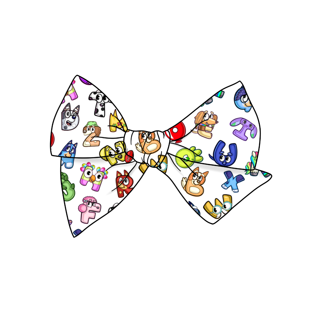 ABC Pups 5" Pre-Tied Fabric Bow