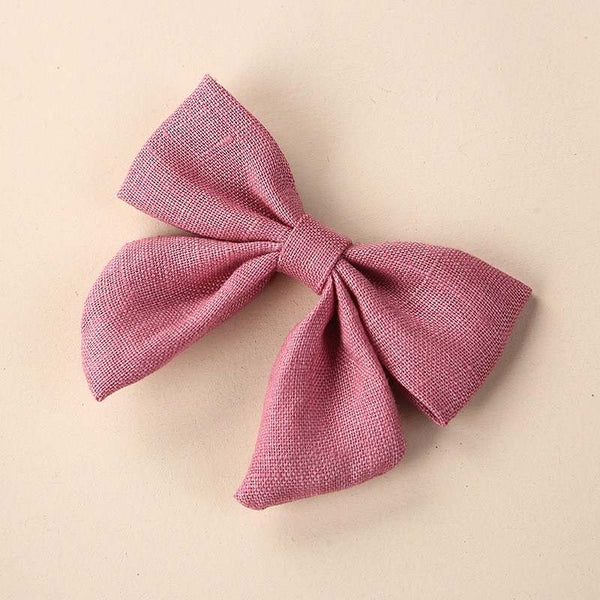 3" Pre-Tied Linen Fabric Bow