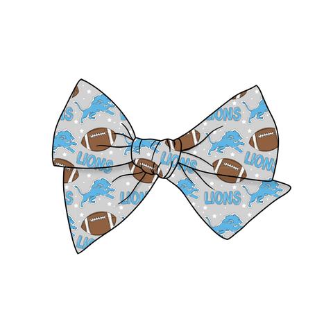 Lions 5" Pre-Tied Fabric Bow