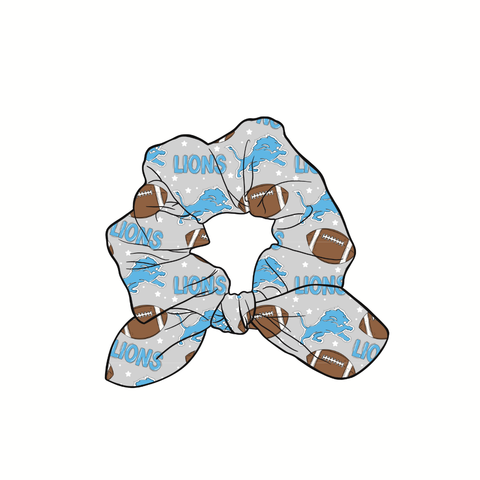 Lions Hand Tied  Knotted Bow Scrunchie