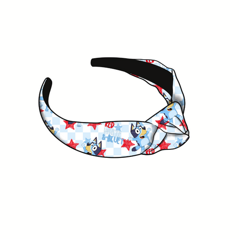 Red White and Blue Dog Knotted Headband