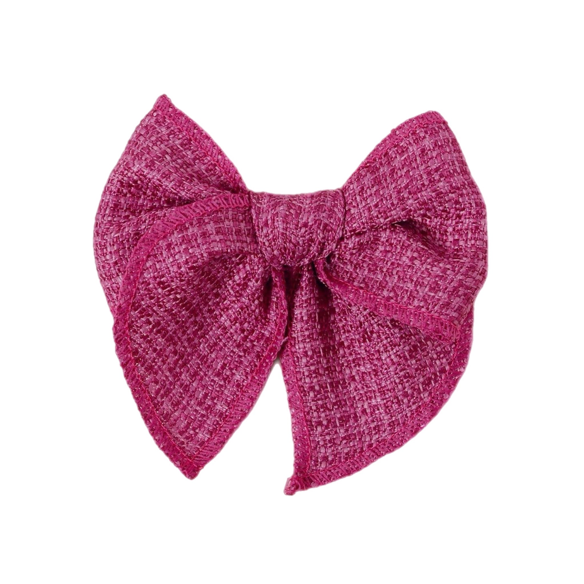 4.5" Fuchsia Pre-Tied Tweed Like Bow