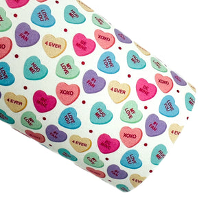 Classic Conversation Hearts Custom Faux Leather