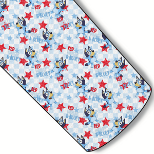 Red White and Blue Dog Custom Faux Leather