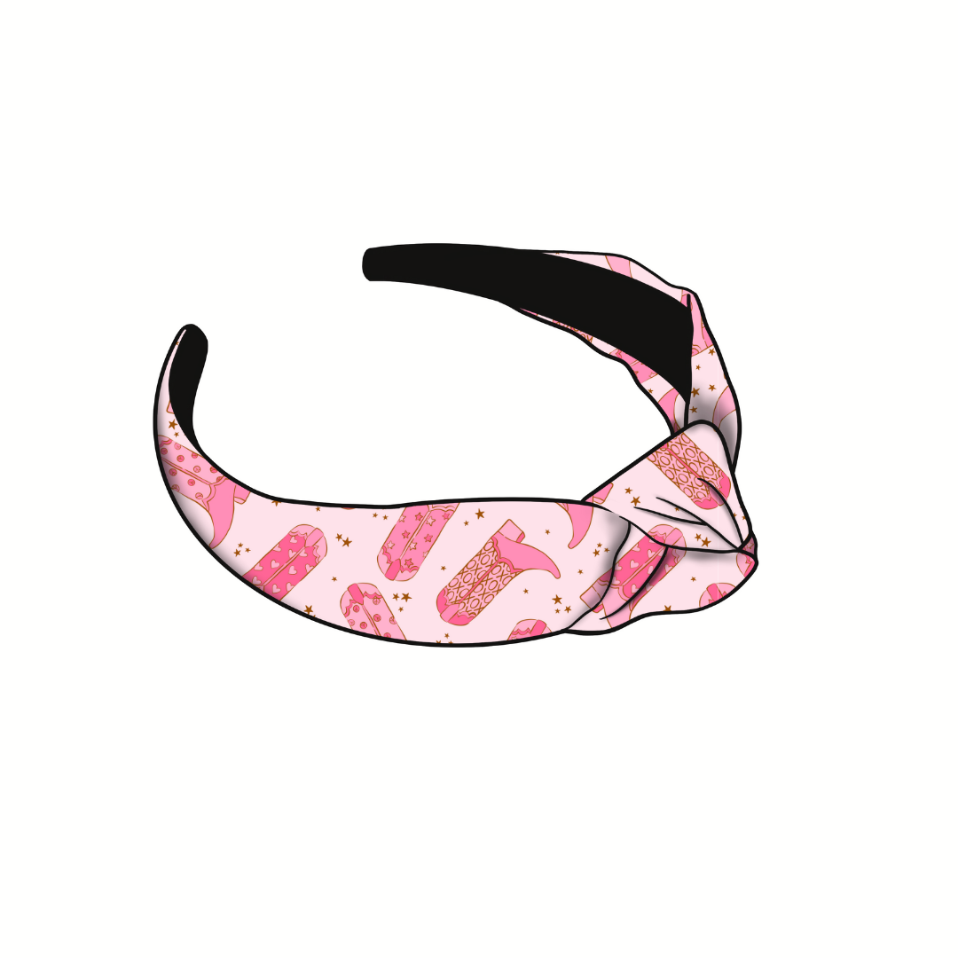 (Pre-Order) Valentines Day Boots Knotted Headband