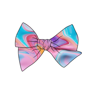 Realistic Paint Swirl  5" Pre-Tied Fabric Bow