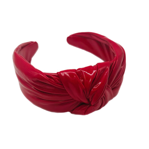 Red Patent Leather Knotted Headband